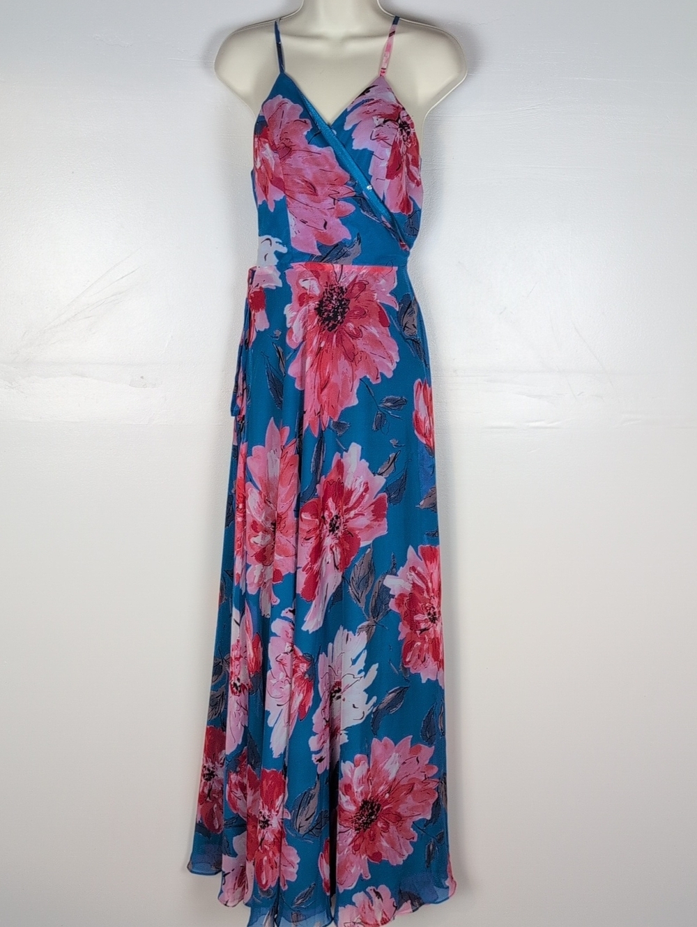 Lulu's Floral Print Wrap Maxi Dress